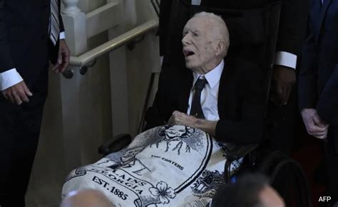 Ex US President Jimmy Carter, 99, Makes Rare Appearance For Wife's Memorial