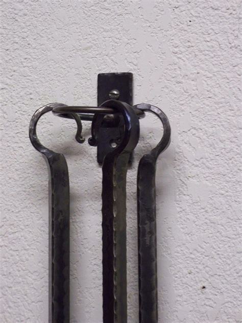 Hand Forged Wrought Iron Fireplace Tool set w/twist ....as