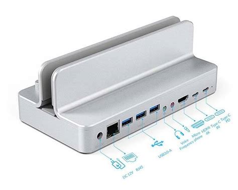 The Orico Aluminum USB-C Docking Station with Integrated Vertical ...