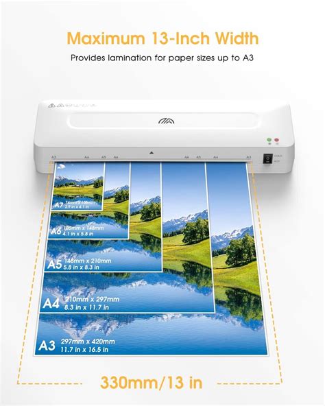 A3 13 Inches Laminator Machine for A3/A4/A5/A6 with 40pcs Laminating ...