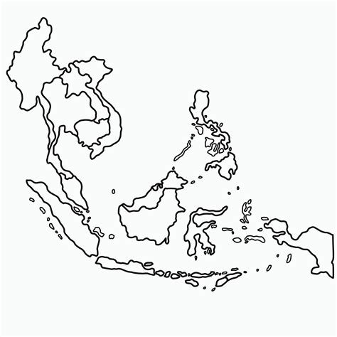 doodle freehand drawing of south east asia countries map. 4504525 ...