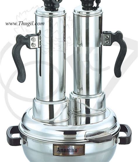 2 Tubes Puttu Maker Stainless Steel Kerala Steamed Rice Cake Steamer