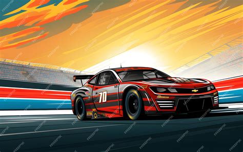 Premium AI Image | Colorful Illustration nascar race car sports background