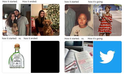 Twitter users share viral 'how it started vs. how it's going' meme