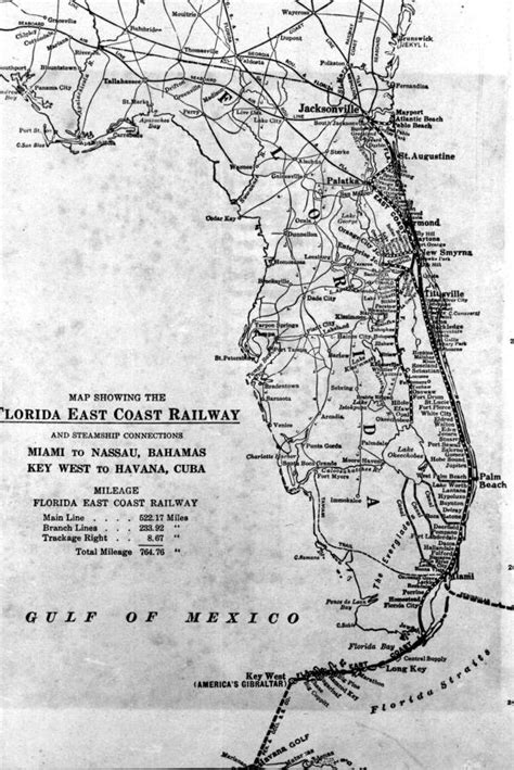 Florida Memory • Map showing the Florida East Coast Railway and ...