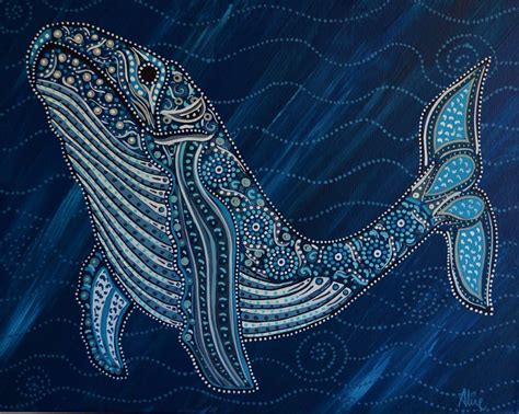 Humpback Whale II, by Australian artist Aline Cross. Acrylic on canvas ...