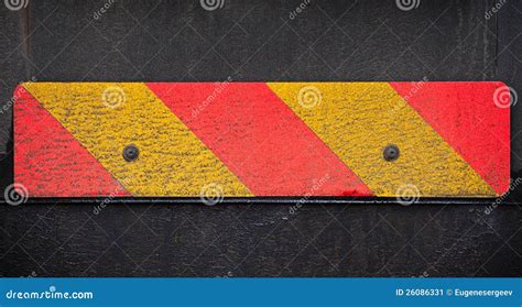 Striped Sign on Back of Truck Stock Image - Image of black, drive: 26086331