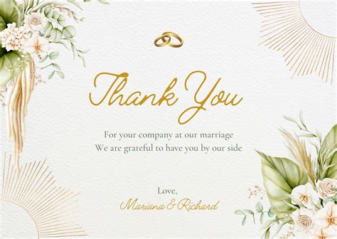 Free Custom Printable Wedding Thank You Card Templates, 56% OFF