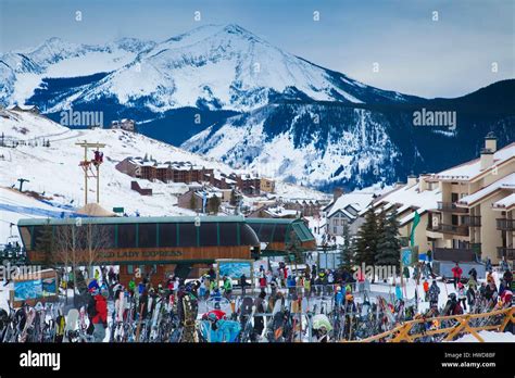 United States, Colorado, Crested Butte, Mount Crested Butte Ski Village ...