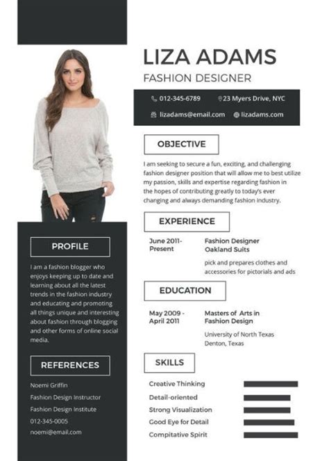 10 Stylish Fashion CV/Résumé Examples and Templates