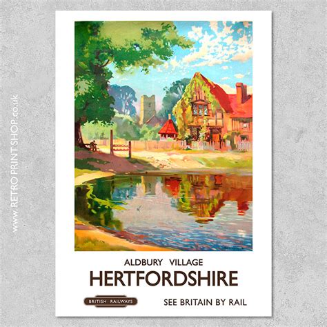 BR Hertfordshire Aldbury Village Poster - Vintage Railway Posters ...