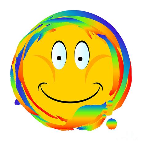 Rainbow Emoji Rings Smile Face Digital Art by Bigalbaloo Stock | Fine ...