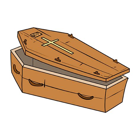 How to Draw a Coffin - Really Easy Drawing Tutorial