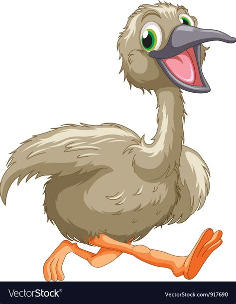 Cartoon of an emu on white. Download a Free Preview or High Quality ...