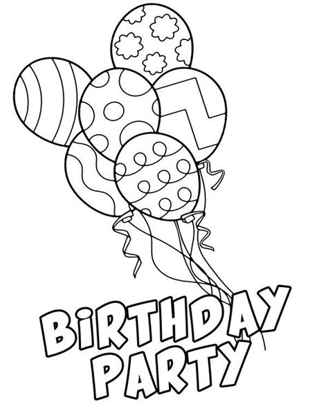 Birthday balloons coloring sheet to print