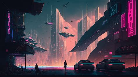 Futuristic City Sci Fi Cyberpunk Background, Future Sense, Technology ...