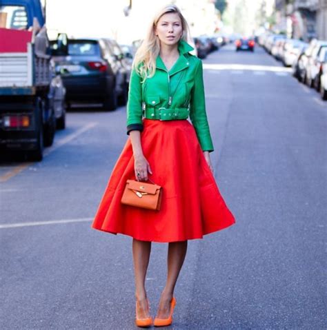 Red and Green Complementary Color Scheme | Color blocking outfits ...