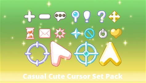 Casual Cute Cursor Set Pack | | Cute desktop wallpaper, Set packing ...