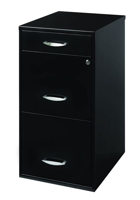 Filing Cabinet 3-Drawer with Pencil Tray and Lock, Black - Walmart.com ...