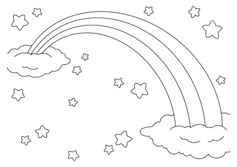 Sky Rainbow Cloud Vector Art PNG, Fairytale Sky With Rainbow, Sky ...