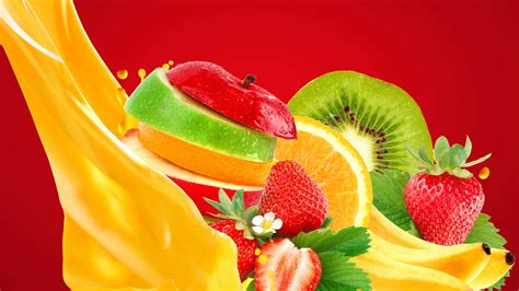 Mixed Fruits Strawberry Banana Apple Kiwi Orange UHD 4K Wallpaper | Pixelz