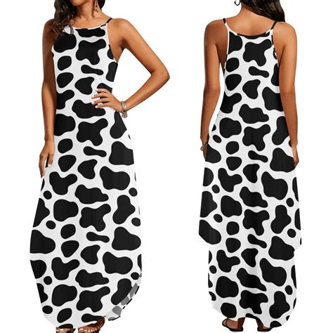 Cow Print Dress, Women's Elegant Sleeveless Party Dress - Etsy