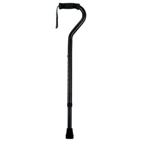 Standard Offset Walking Cane Adjustable Aluminum Black - Walmart.com ...