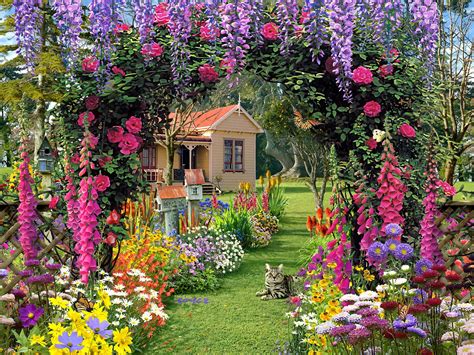 Wallpapers Fair: Luxurious Flower Garden HD Widescreen Wallpaper