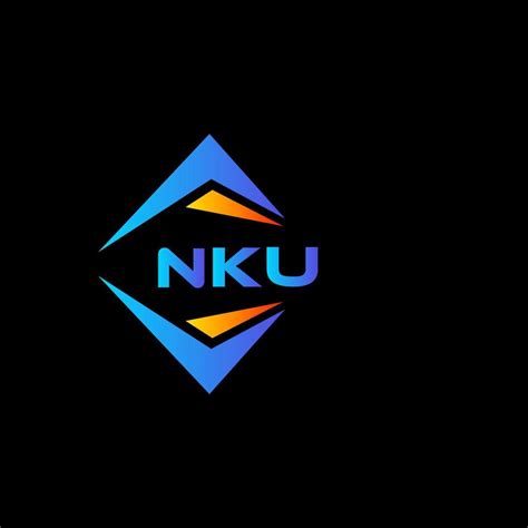 NKU abstract technology logo design on Black background. NKU creative ...