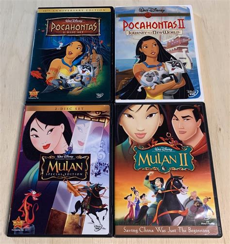 Pocahontas 1, 2 and Mulan 1 & 2 DVD | Mulan, Mulan ii, Pocahontas