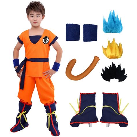 Anime Dragon Ball Z Suit Clothes Son Goku Cosplay Costume Full Set For ...