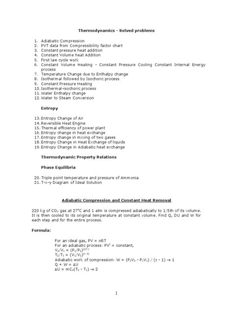 Solved - Problems in Thermodynamics | PDF | Entropy | Heat