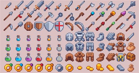 16x16 Rpg Icon Pack By Runninblood Cool Pixel Art Rpg Pixel Art Design ...