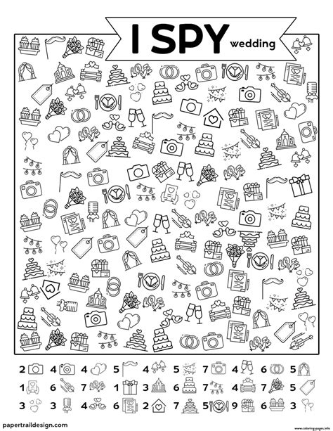 I Spy Wedding Coloring page Printable