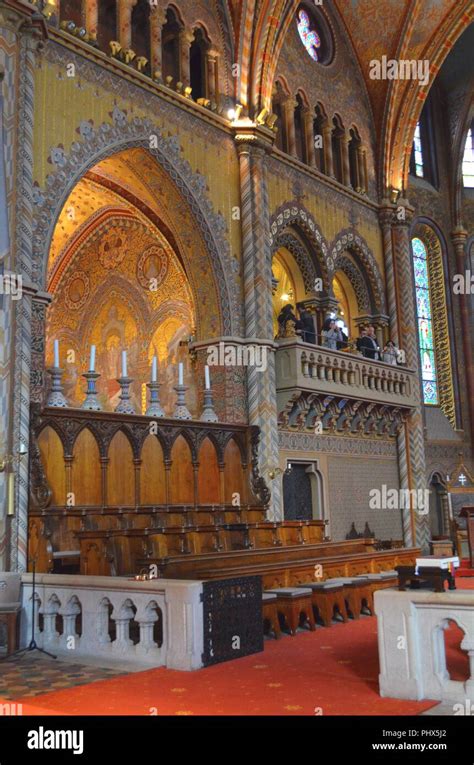 Matthias Church in Budapest; interior Stock Photo - Alamy