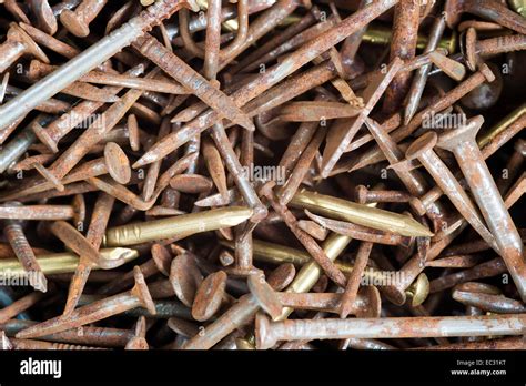 old rusty nails Stock Photo - Alamy