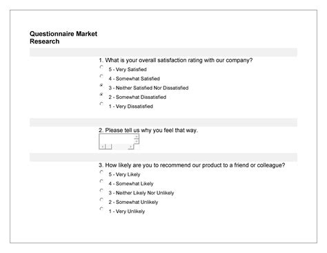 Questionnaire Template Doc