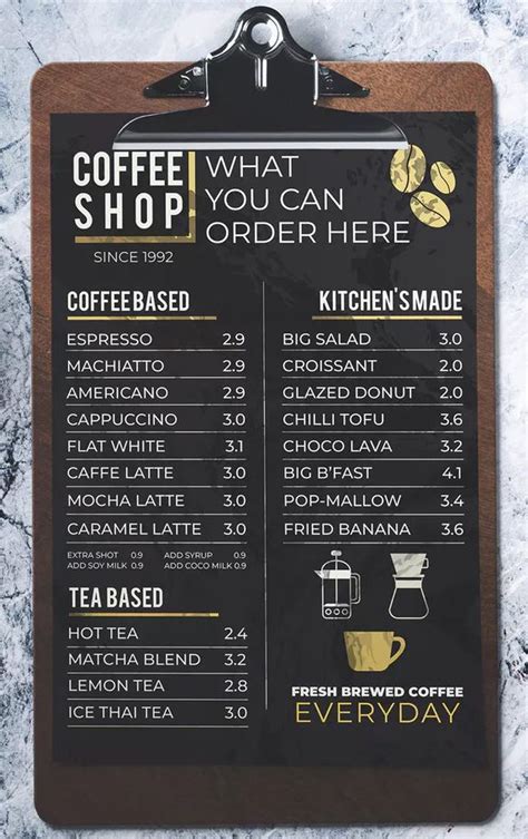 Coffee Shop Menu by miaodrawing on Envato Elements | Coffee shop menu ...