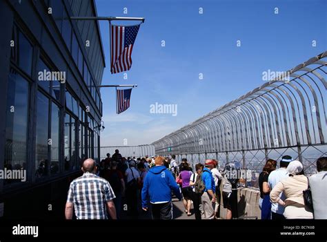 Observation deck on Empire State Building in Manhattan, NY Stock Photo ...