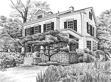 √ Simple Pen And Ink House Drawings - Popular Century