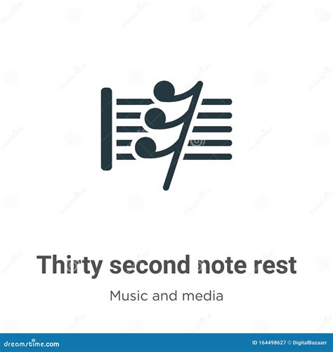 Thirty Second Note Rest Vector Icon On White Background. Flat Vector ...