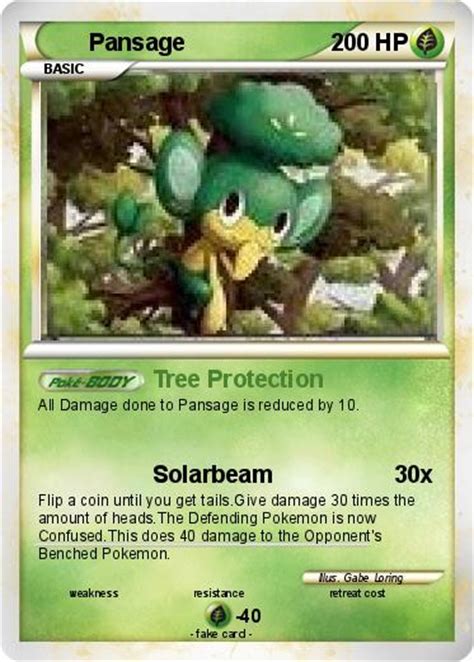 Pokémon Pansage 20 20 - Tree Protection - My Pokemon Card