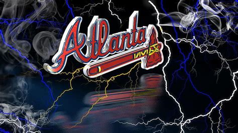 Braves Atlanta With Smoke And Lightning Background Braves, HD wallpaper ...