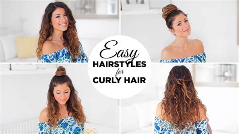 3 Easy Hairstyles For Curly Hair - YouTube