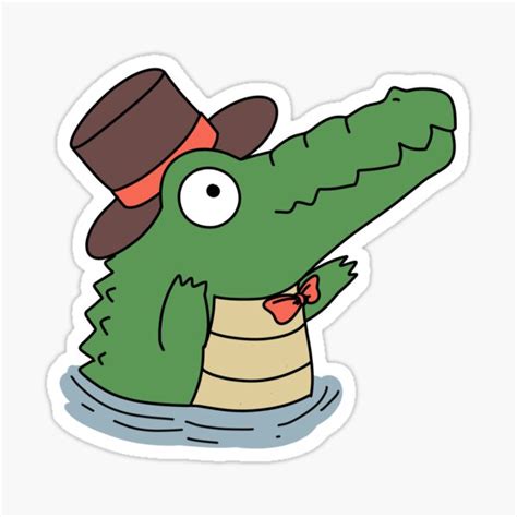 "Mr. Crocodile in his Top hat and bow tie" Sticker for Sale by octo1 ...