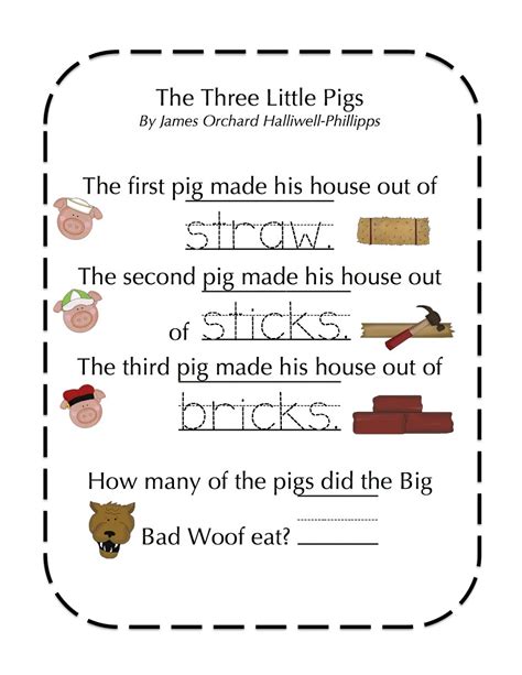 Printable Three Little Pigs Worksheets | Activity Shelter