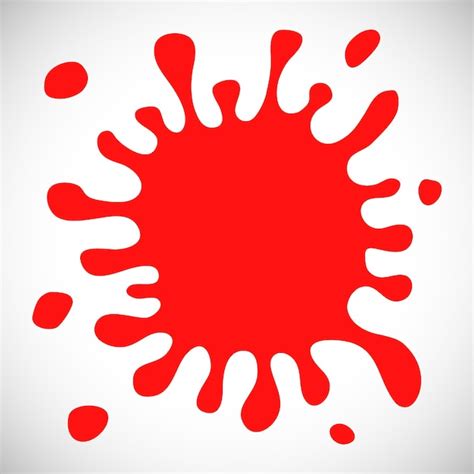 Premium Vector | Red Hand Drawn Paint Splash with small splashes and ...