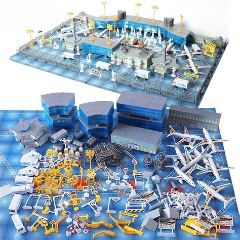 200Pcs Aircraft Airports Model Toy Figures Plastic Vechile Airplane ...