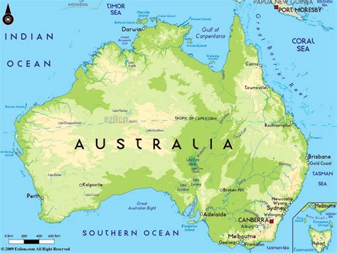 Large physical map of Australia with major cities | Australia | Oceania ...