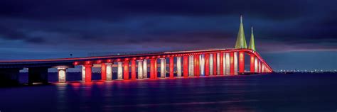 Sunshine Skyway Bridge at night Photograph by Florida Fine Art ...